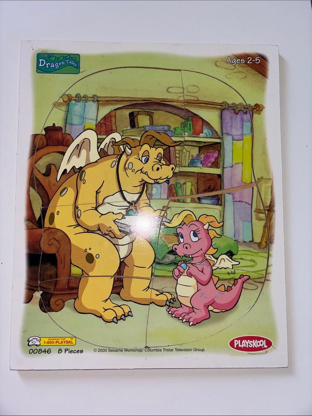 Vintage 2000 Dragon Tales Playskool 8 Piece Kids Puzzle Ages 2-5